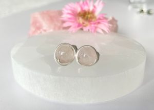 Rose quartz earrings
