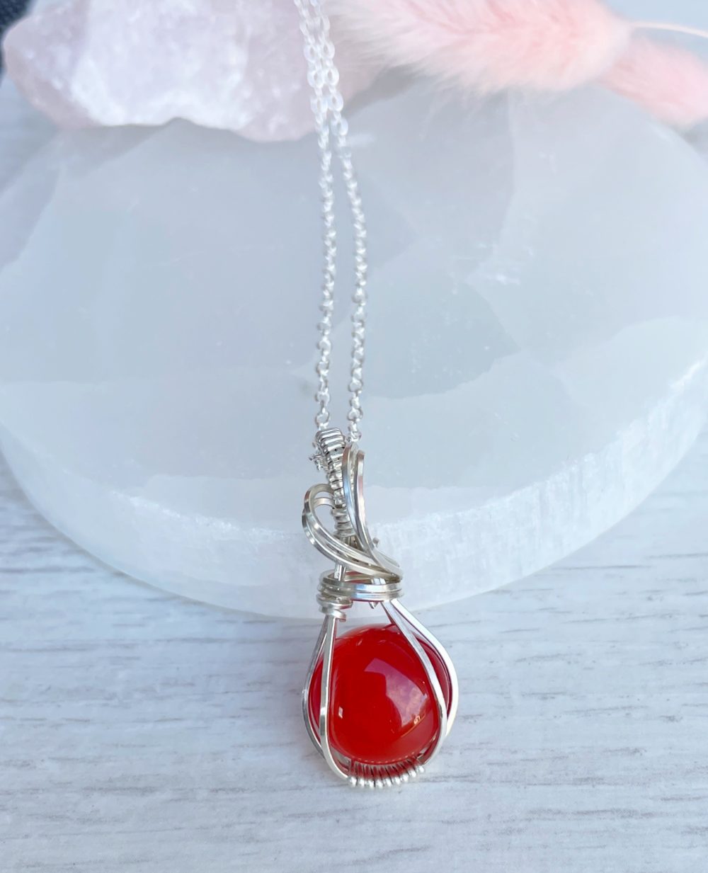 Carnelian silver mini pendant - Image 4