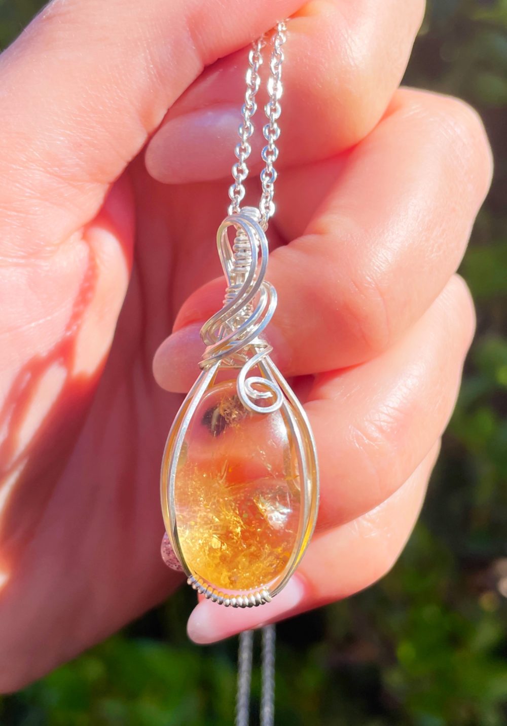 Citrine wrapped in sterling silver - Image 2