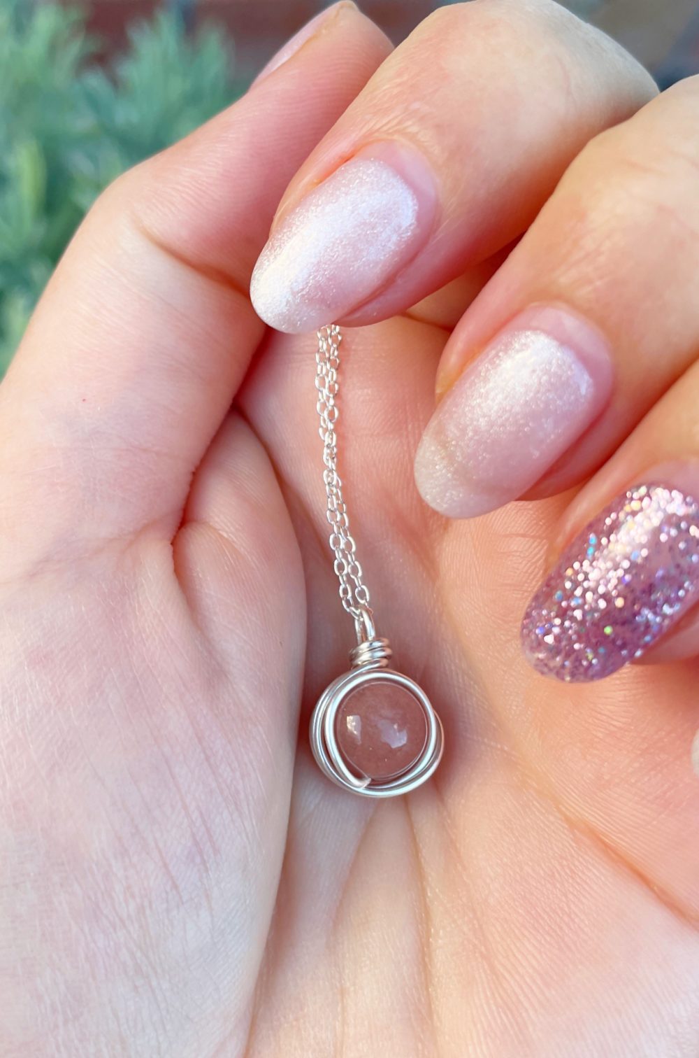 Peach moonstone sterling silver petite - Image 2