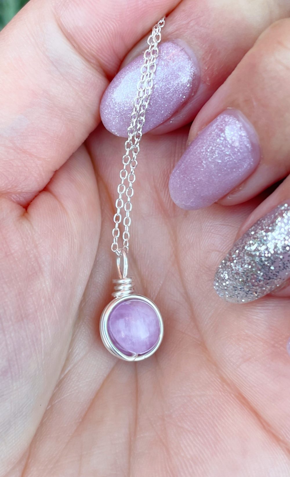 Kunzite silver petite pendant - Image 3