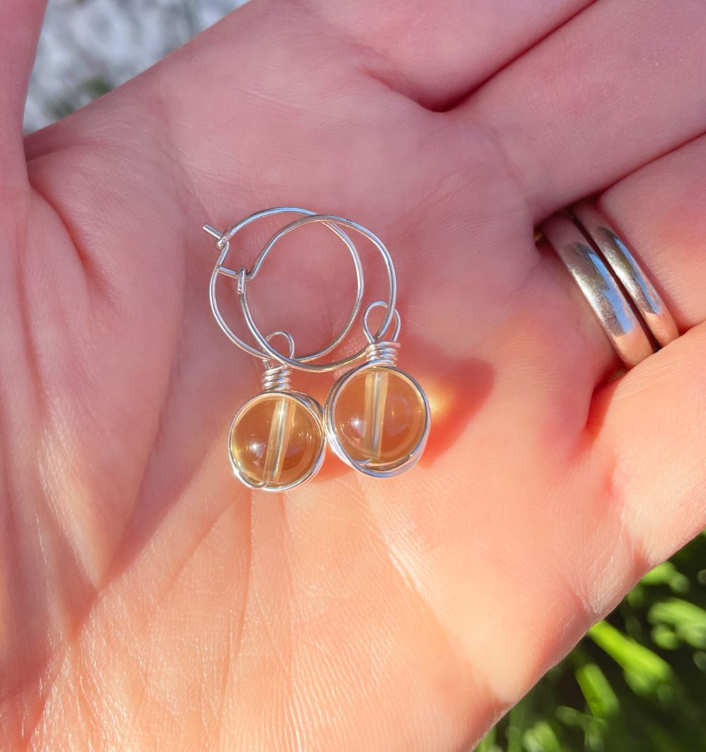 Sterling silver petite crystal hoops - Image 9