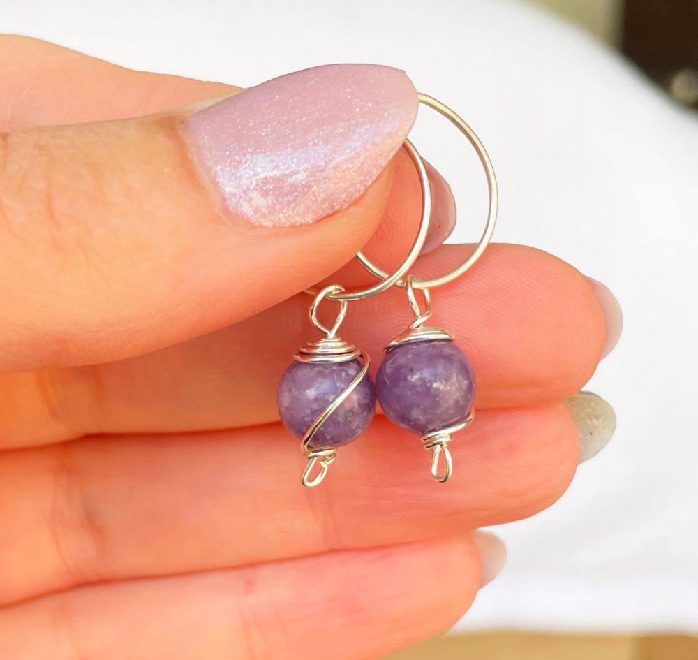 lepidolite earrings nz