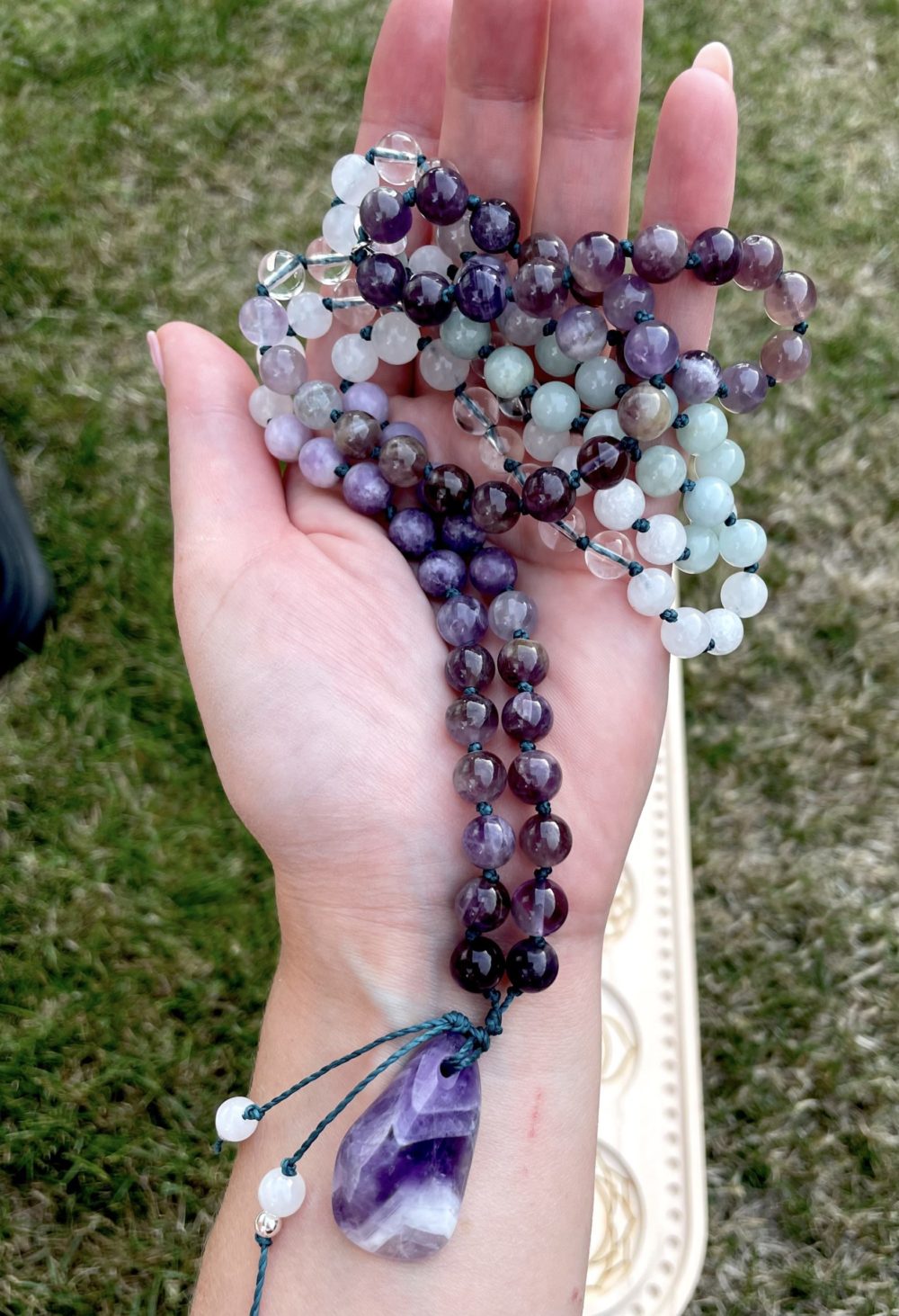 Purple amethyst 108 bead Mala - Image 2