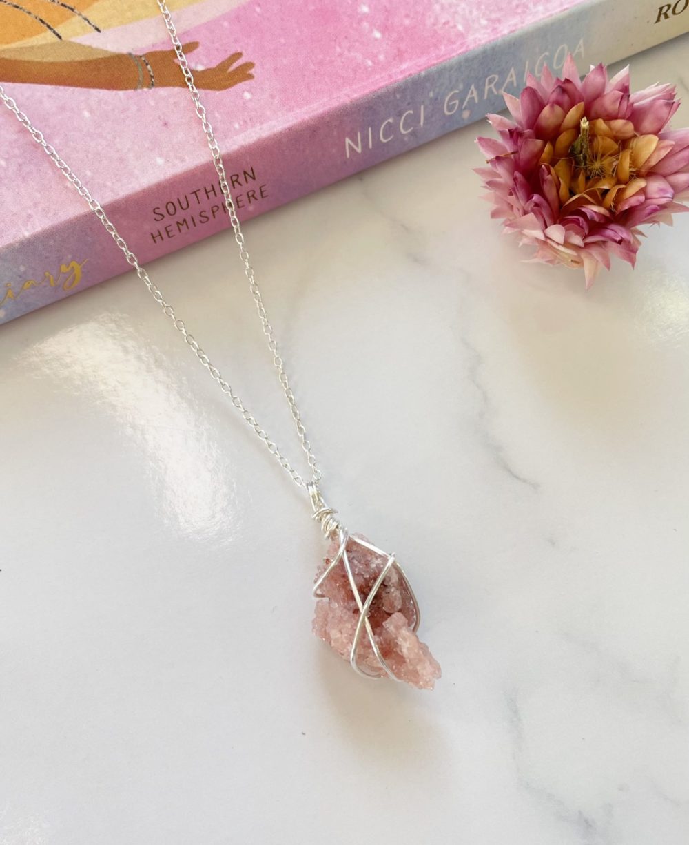 Pink Amethyst silver pendant