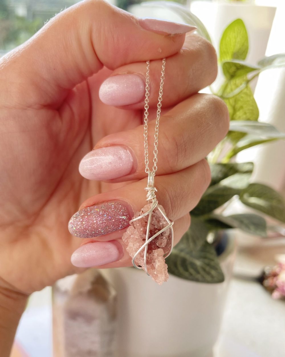 Pink Amethyst silver pendant - Image 2
