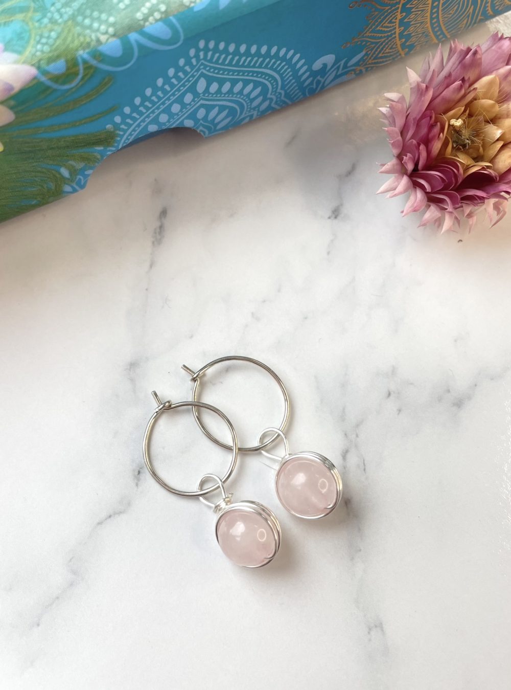 Sterling silver petite crystal hoops - Image 2