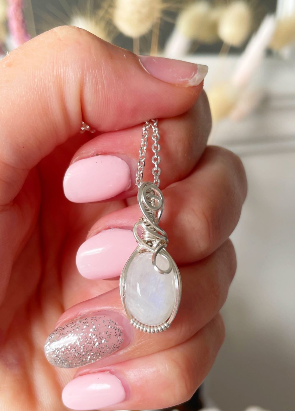 Moonstone silver wrapped pendant - Image 3