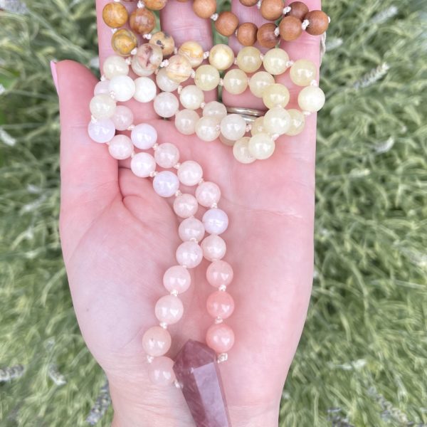 ‘Dharma’ mini mala, mala beads, uplifting crystal mala, crystal mala beads