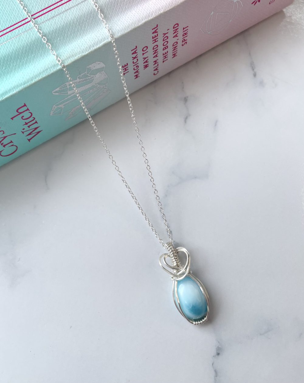 Larimar mini sterling silver pendant - Image 3