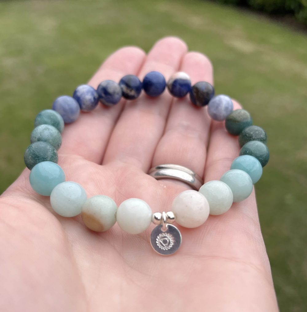 Vishuddha Chakra Bracelet with Ocean Jasper, Sodalite, and Amazonite - Image 3