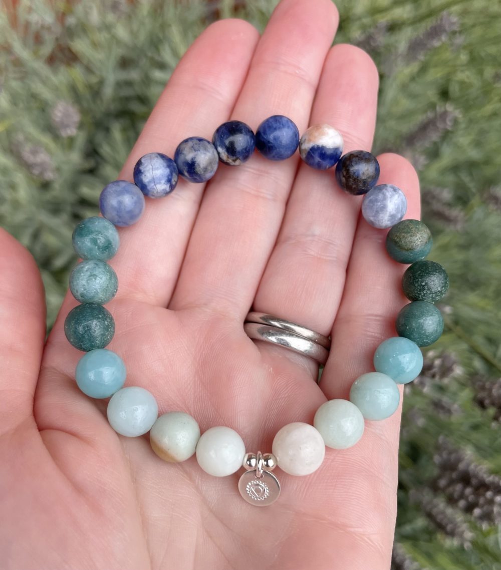 Vishuddha Chakra Bracelet with Ocean Jasper, Sodalite, and Amazonite - Image 2