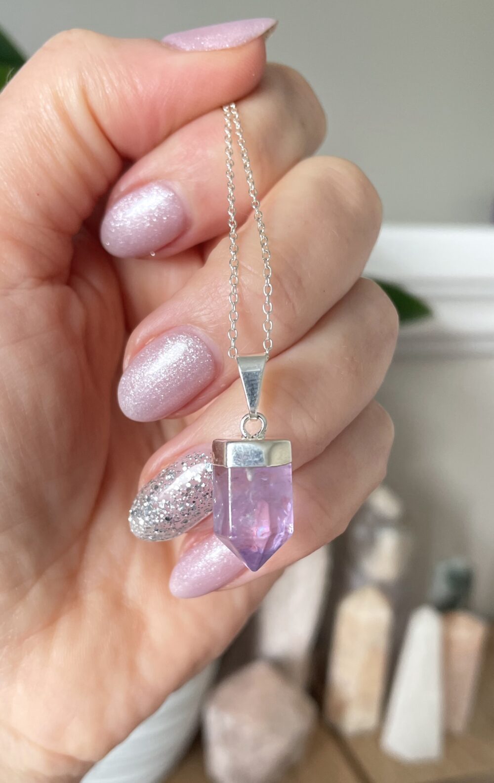 Amethyst mini point pendant