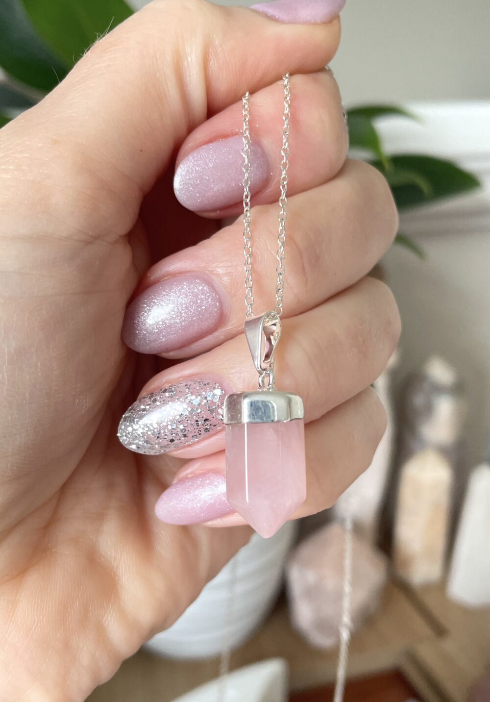 Rose Quartz mini point pendant